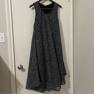 Royal Paisley Floral Sleeveless Trapeze Dress - One Size